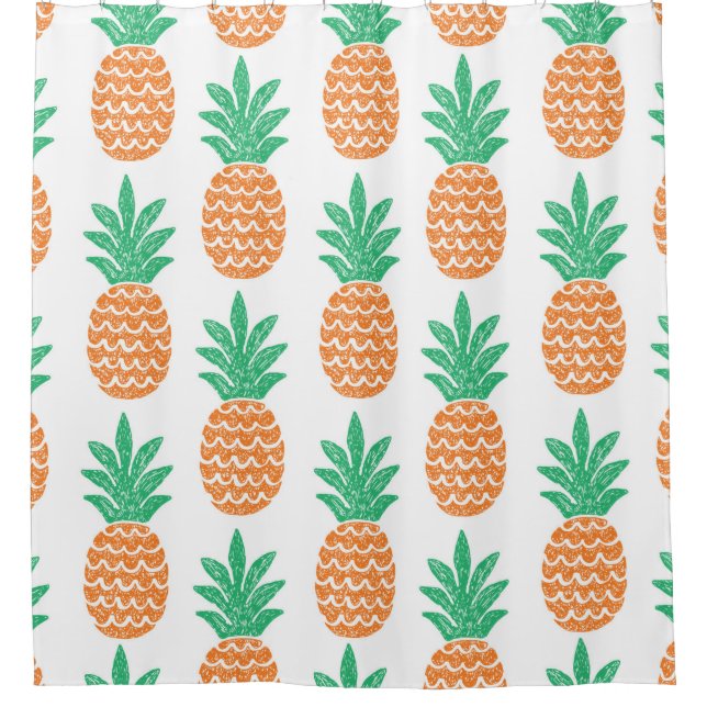 fun pineapple seamless pattern shower curtain (Front)
