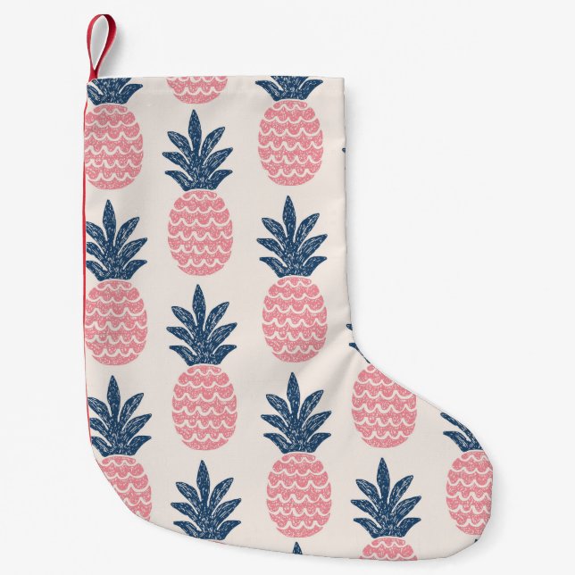 Fun pineapple seamless pattern small christmas stocking (Front)