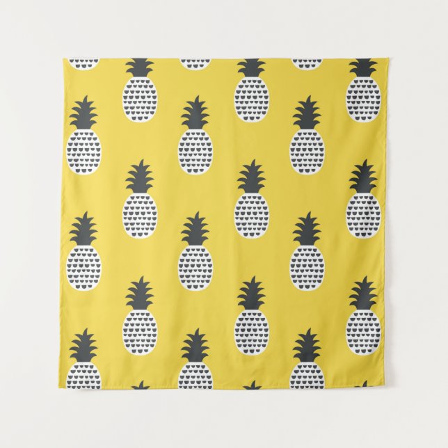 Fun pineapple seamless pattern tapestry (Front)