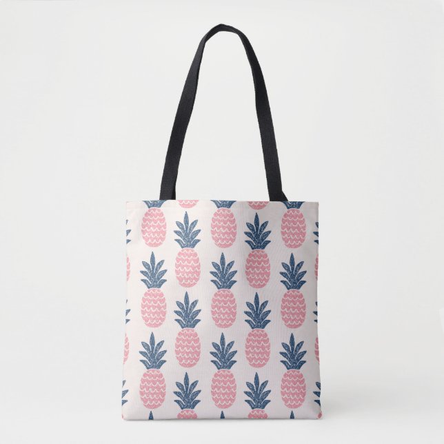 Fun pineapple seamless pattern tote bag (Front)