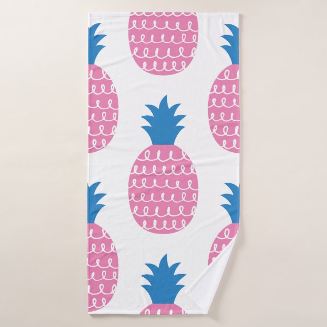 Fun pineapple seamless pattern vintage illustratio bath towel (Bath Towel)