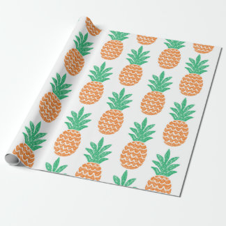fun pineapple seamless pattern wrapping paper