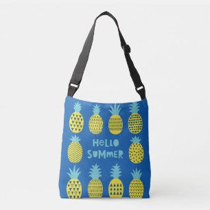 Fun Pineapple Vintage Card Design Crossbody Bag