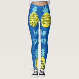 Fun Pineapple Vintage Card Design Leggings