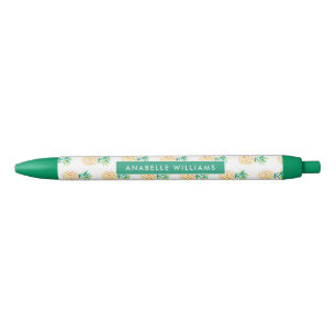 Fun Pineapples Pattern Black Ink Pen