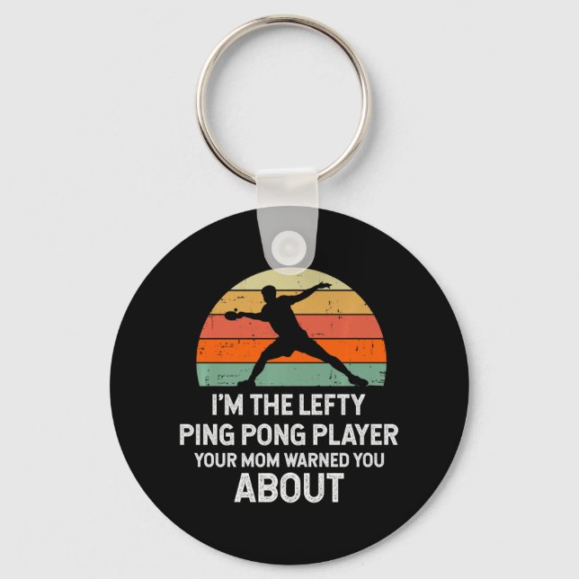 Fun Ping Pong Table Tennis Left Handed Player   Key Ring (Front)