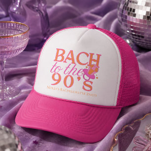 Fun Pink 90s Retro Bachelorette Trucker Hat