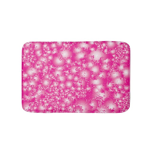 Fun PINK Abstract Ink Super Splash pattern Bath Mat (Front)