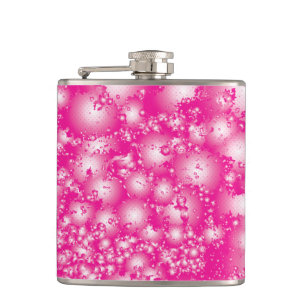 Fun PINK Abstract Ink Super Splash pattern Hip Flask