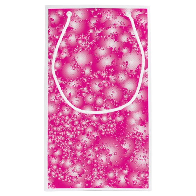 Fun PINK Abstract Ink Super Splash pattern Small Gift Bag (Back)