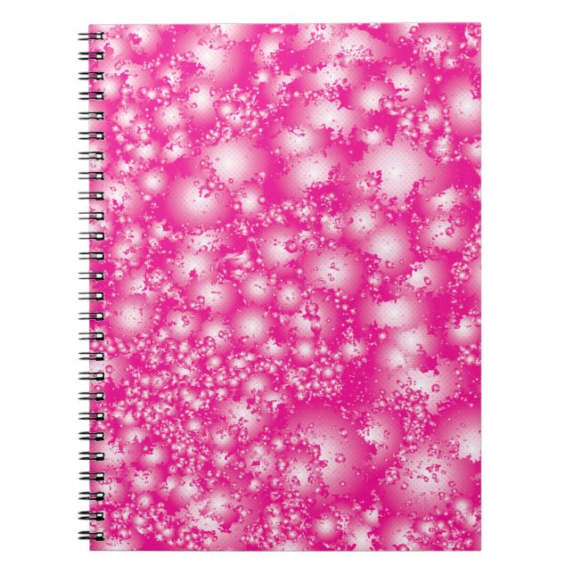 Fun PINK Abstract Ink Super Splash pattern Spiral Notebook (Front)