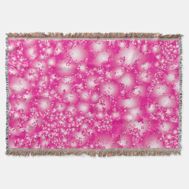 Fun PINK Abstract Ink Super Splash pattern Throw Blanket (Front)