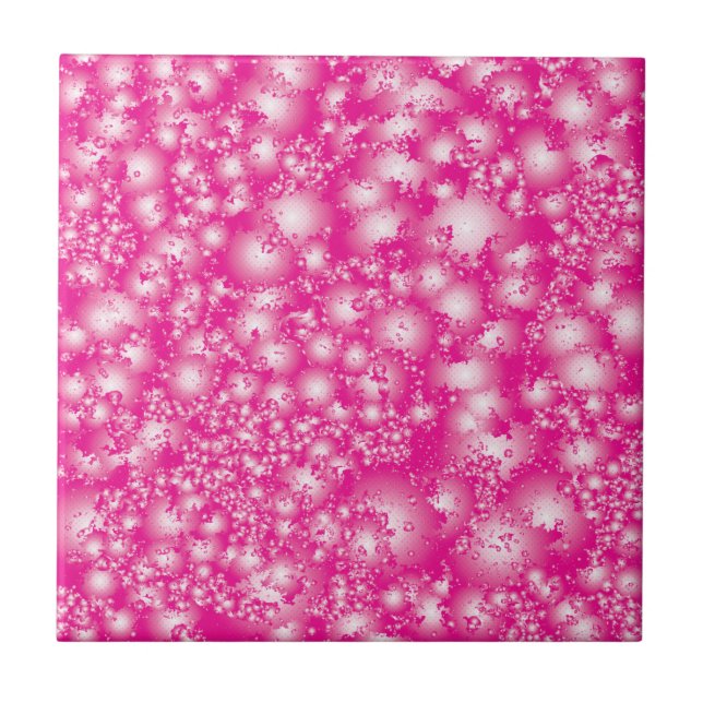 Fun PINK Abstract Ink Super Splash pattern Tile (Front)