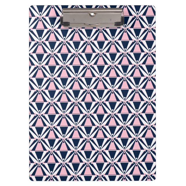 Fun Pink and Blue Pattern  Clipboard (Front)