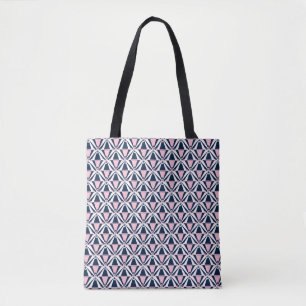 Fun Pink and Blue Pattern  Tote Bag