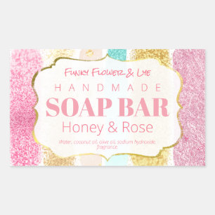 Fun Pink And Gold Scented Soap And Candle Labels
