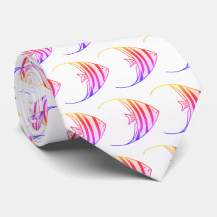 Fun Pink Angel Fish Pattern Tie