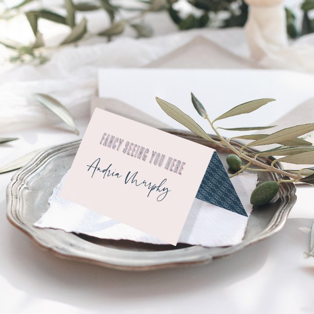 Fun Pink & Blue Wedding Place Card (Creator Uploaded)