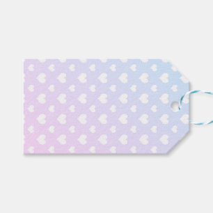 Fun Pink Blue White Hearts Gift Tags