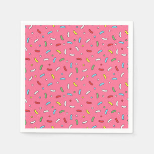 Fun Pink Candy Sprinkles Pattern Napkin