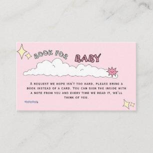 Fun Pink Doodle Cloud Book For Baby Enclosure Card