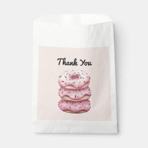 Fun Pink Doughnut Sprinkles Custom Thank You Favour Bags