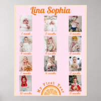 Fun Pink First Year Monthly Photos