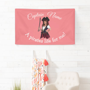 Fun Pink Girl Pirate  Banner