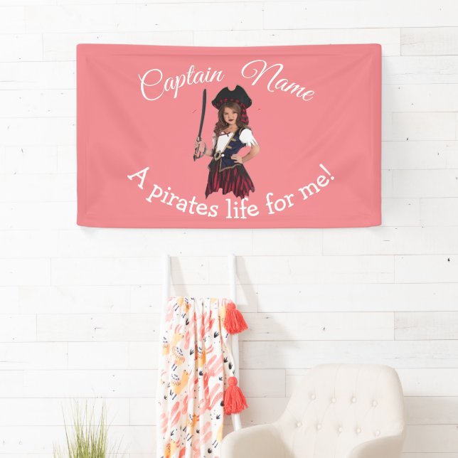 Fun Pink Girl Pirate  Banner (Insitu)