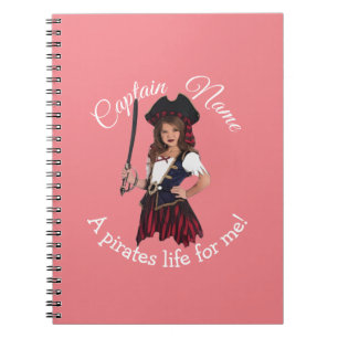 Fun Pink Girl Pirate Notebook