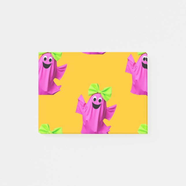Fun Pink Girly Ghosts Post-it Notes (Front)