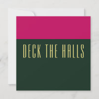 Fun Pink Green Modern Colour Block DECK THE HALLS
