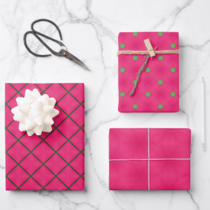 Fun Pink & Green Modern Design  Wrapping Paper Sheet