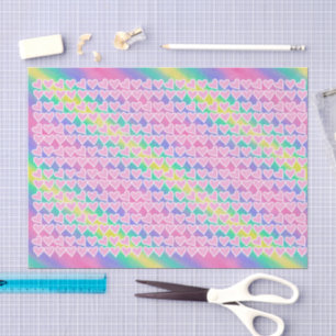 Fun Pink Hearts on Rainbow Tissue Paper