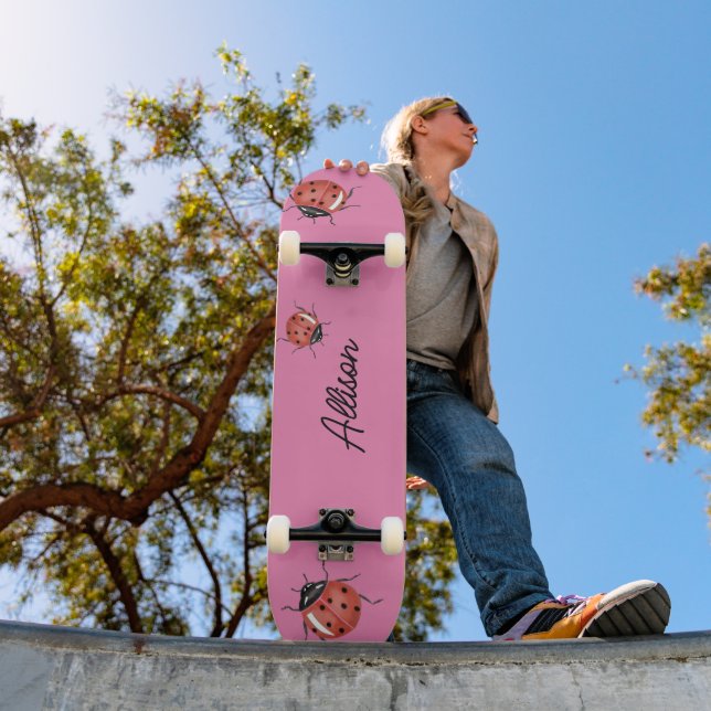Fun pink Ladybug  Skateboard (Outdoor 1)
