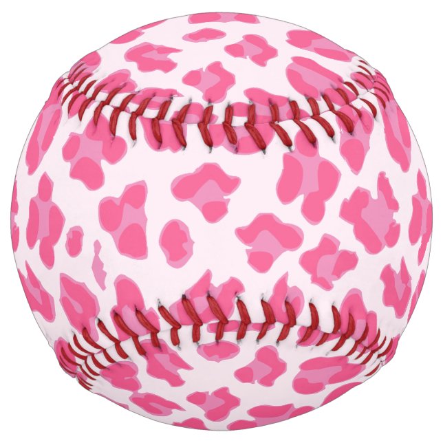 Fun Pink Leopard Print Softball (Front)