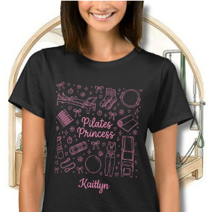 Fun Pink Pilates Princess Coquette Workout Name T-Shirt