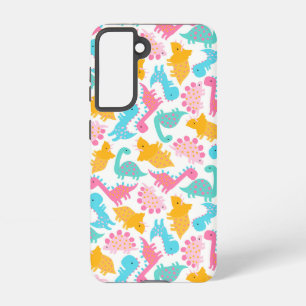 Fun Pink & Teal Dinosaur Pattern Samsung Galaxy Case