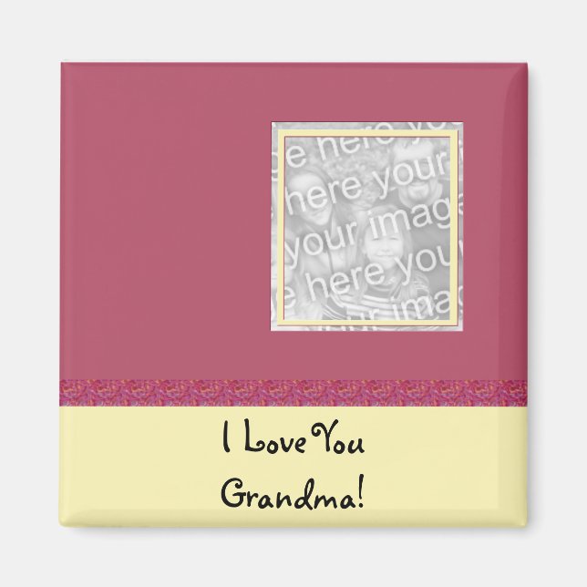 Fun PINK & YELLOW PHOTO MAGNET GIFT (Front)