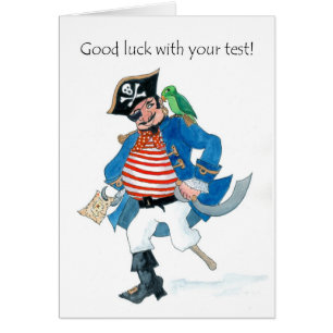 Fun Pirate and Parrot Good Luck with Test