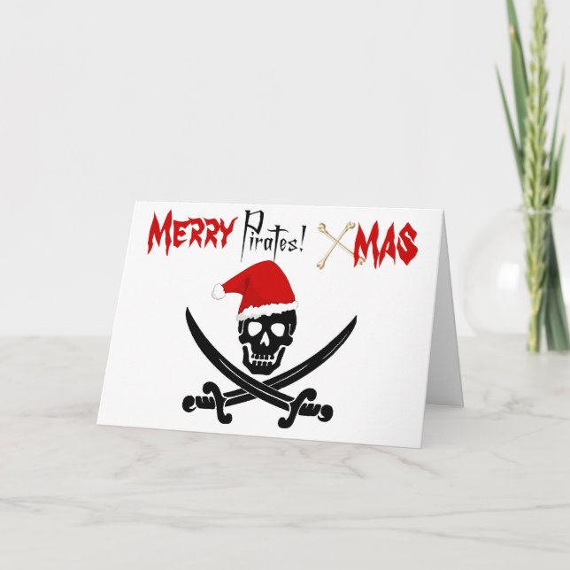 Fun Pirate Christmas Card (Front)