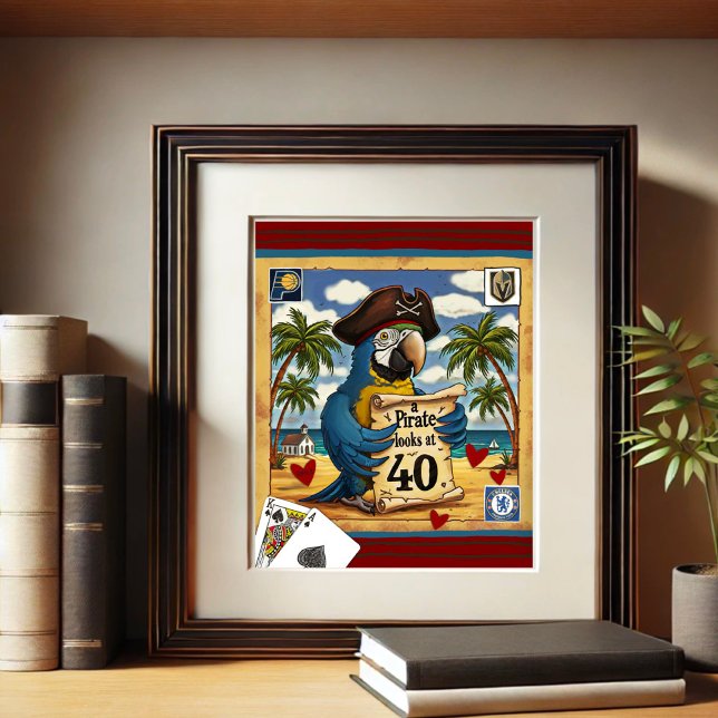 Fun Pirate Playing Cards Parrot Beach  Poster (Creator Uploaded)