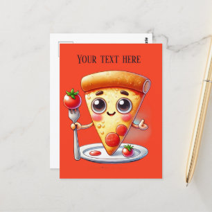 Fun pizza lovers add text postcard