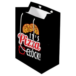 Fun pizza party word art medium gift bag