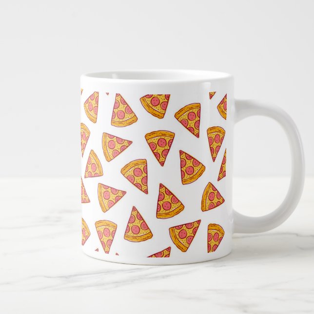 Fun Pizza Slice Pattern Large Coffee Mug (Right)