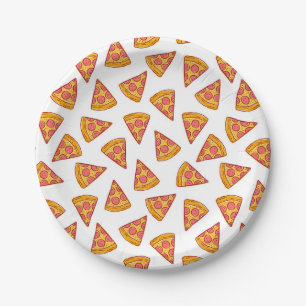 Fun Pizza Slice Pattern Paper Plate
