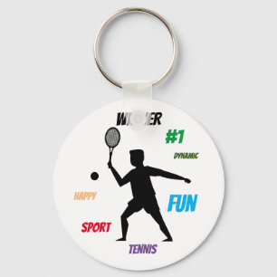 Fun player tennis key ring
