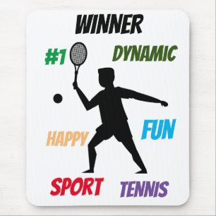 Fun player tennis mouse pad