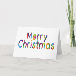 Fun Playfull Colourful Merry Christmas Typography Thank You Card