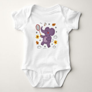Fun playing baby elephant bodysuit
